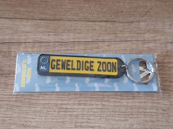 Sleutelhanger kenteken afgeronde hoeken: Geweldige zoon