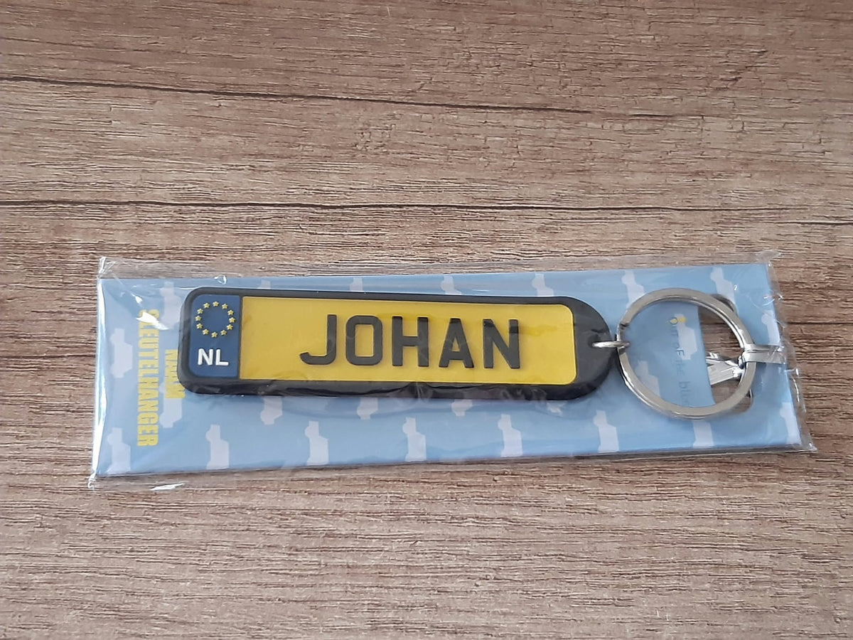 Sleutelhanger kenteken afgeronde hoeken: Johan