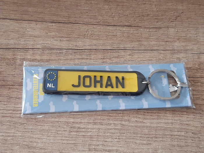 Sleutelhanger kenteken afgeronde hoeken: Johan