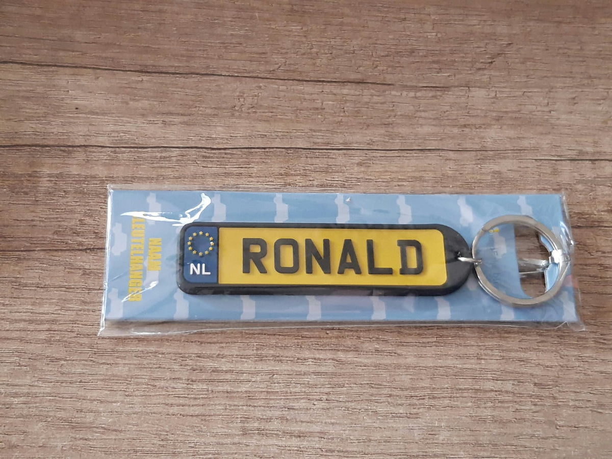 Sleutelhanger kenteken afgeronde hoeken: Ronald