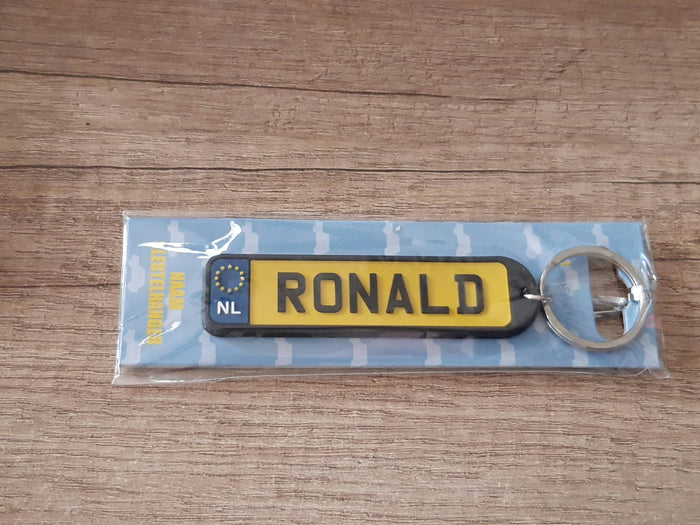 Sleutelhanger kenteken afgeronde hoeken: Ronald