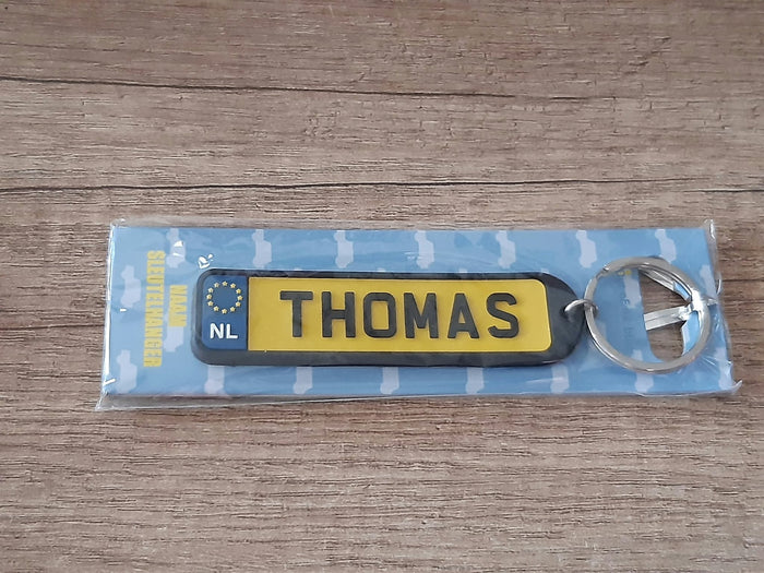Sleutelhanger kenteken afgeronde hoeken: Thomas