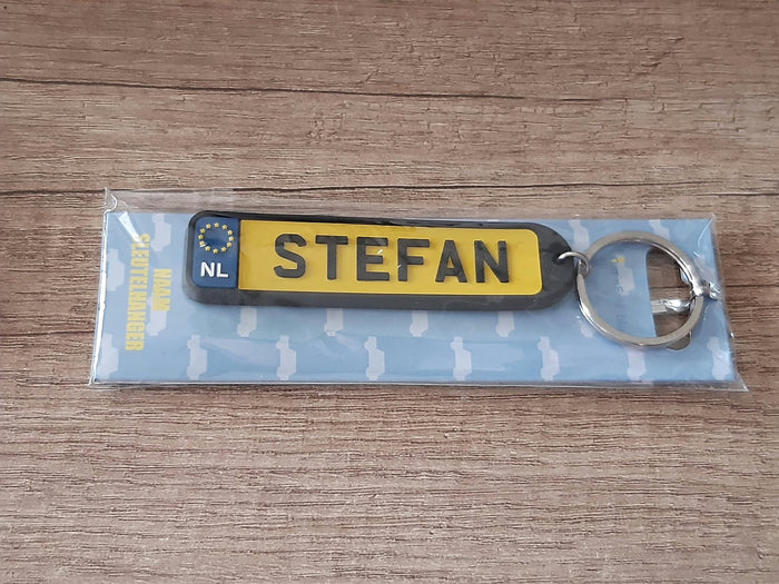 Sleutelhanger kenteken afgeronde hoeken: Stefan