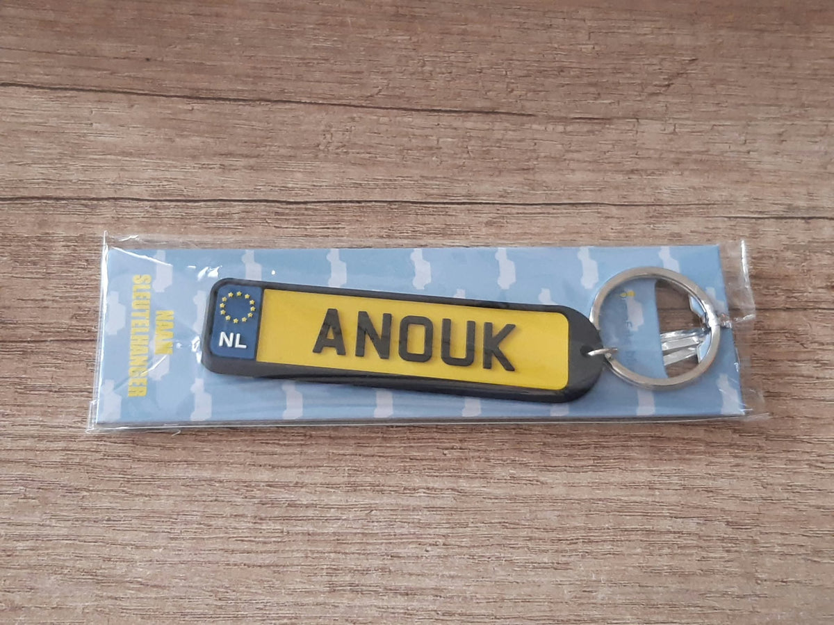 Sleutelhanger kenteken afgeronde hoeken: Anouk