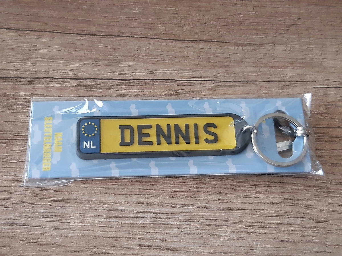 Sleutelhanger kenteken afgeronde hoeken: Dennis