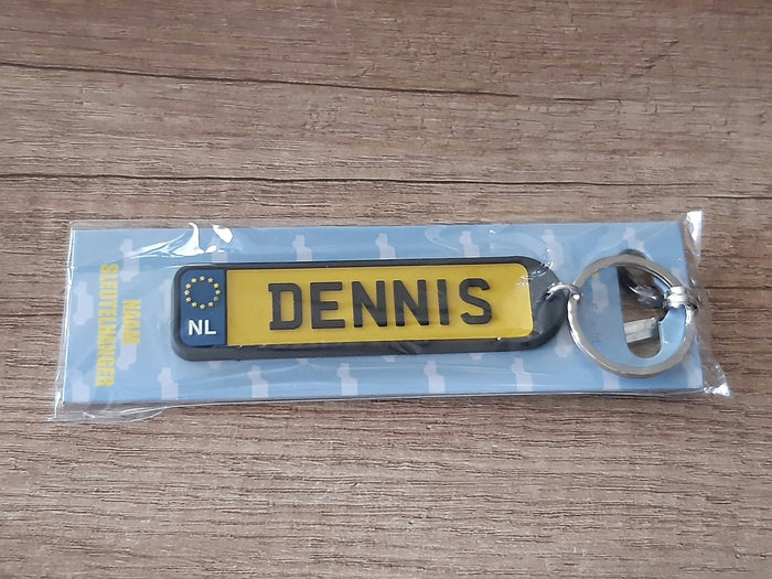 Sleutelhanger kenteken afgeronde hoeken: Dennis