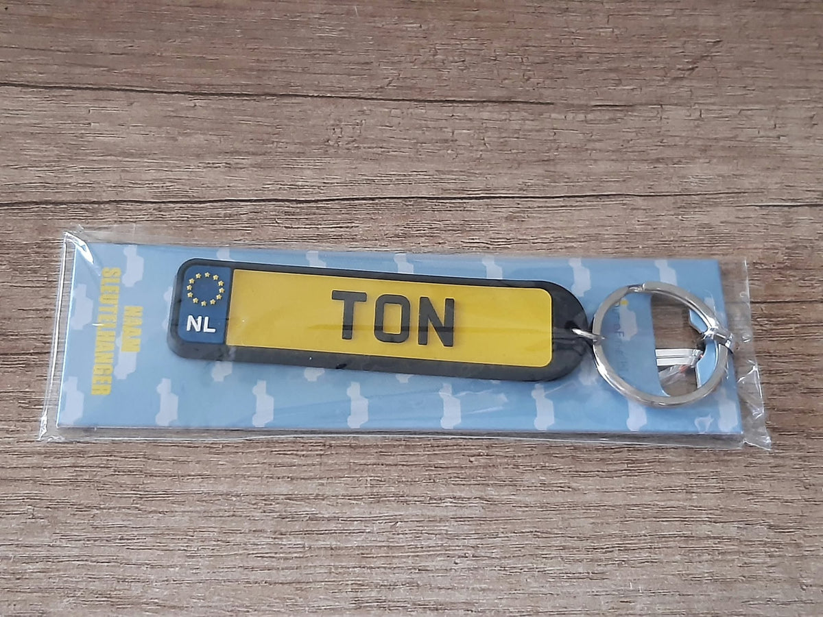 Sleutelhanger kenteken afgeronde hoeken: Ton
