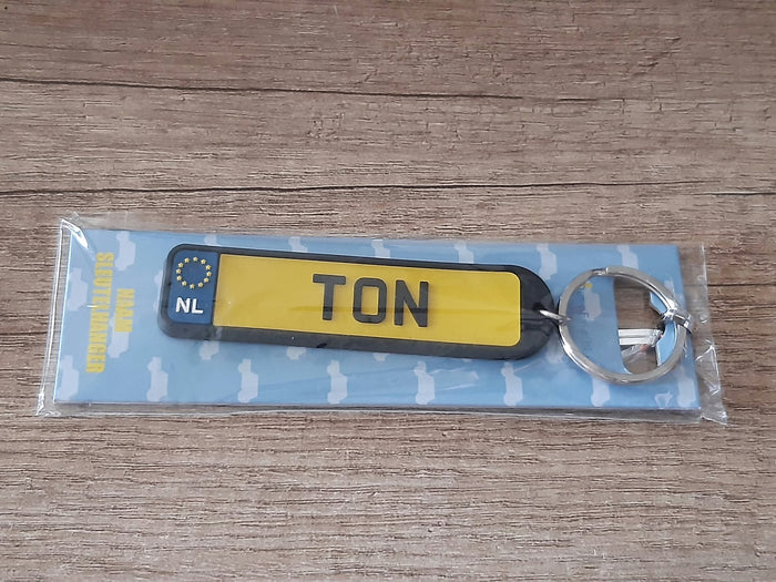 Sleutelhanger kenteken afgeronde hoeken: Ton