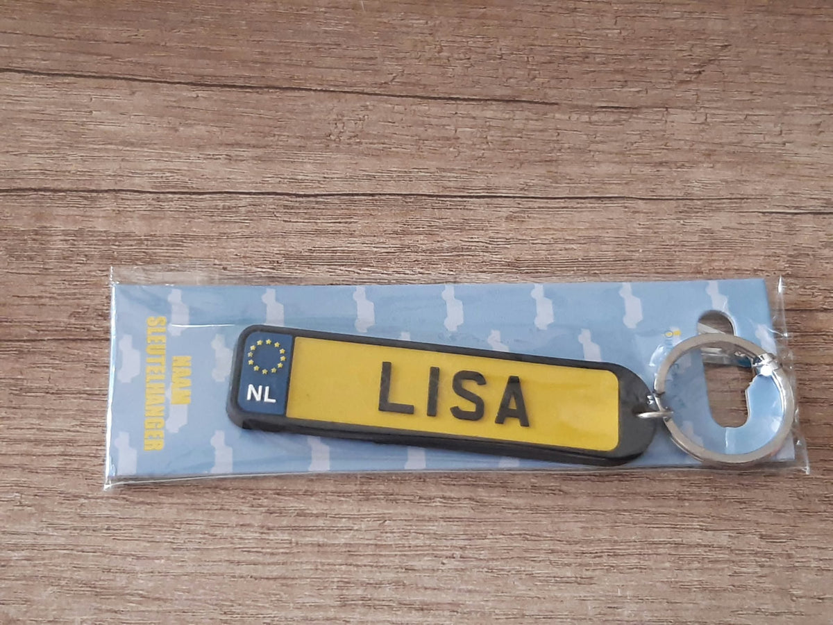 Sleutelhanger kenteken afgeronde hoeken: Lisa
