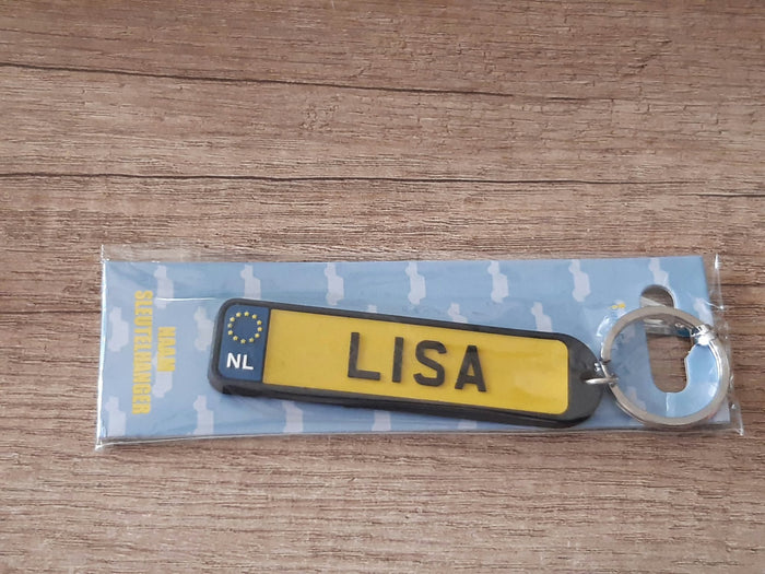 Sleutelhanger kenteken afgeronde hoeken: Lisa