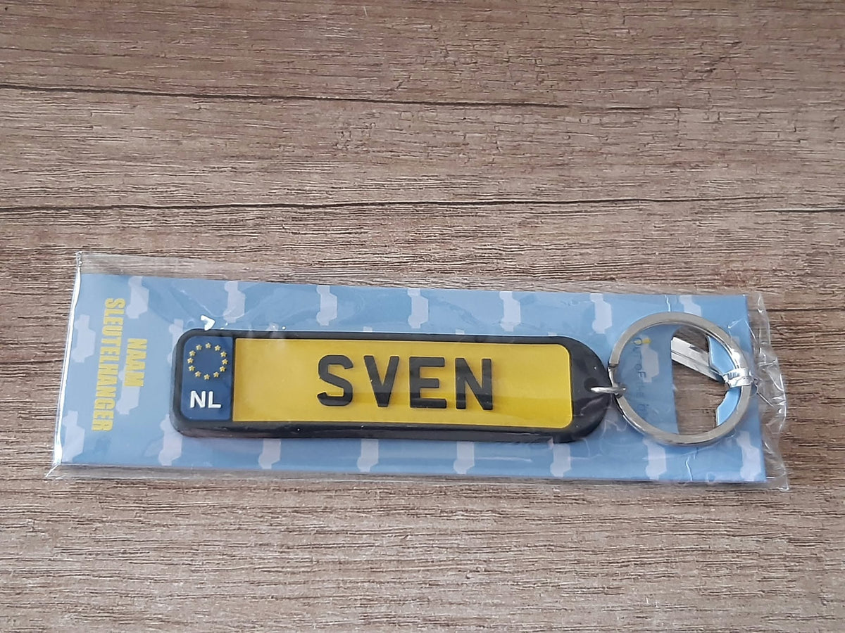 Sleutelhanger kenteken afgeronde hoeken: Sven