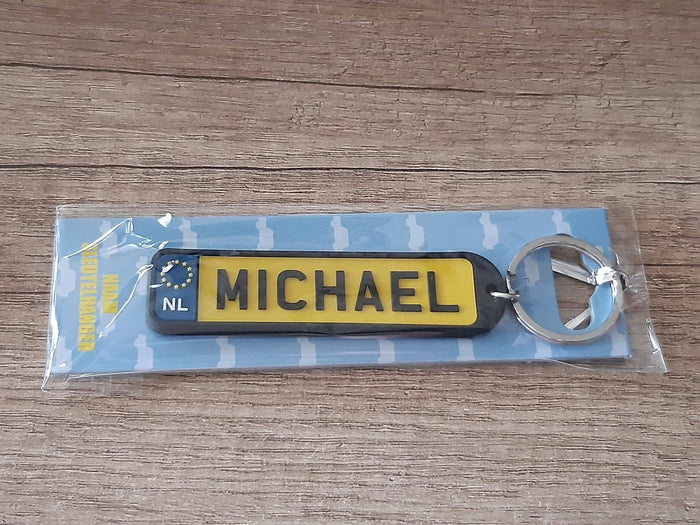 Sleutelhanger kenteken afgeronde hoeken: Michael
