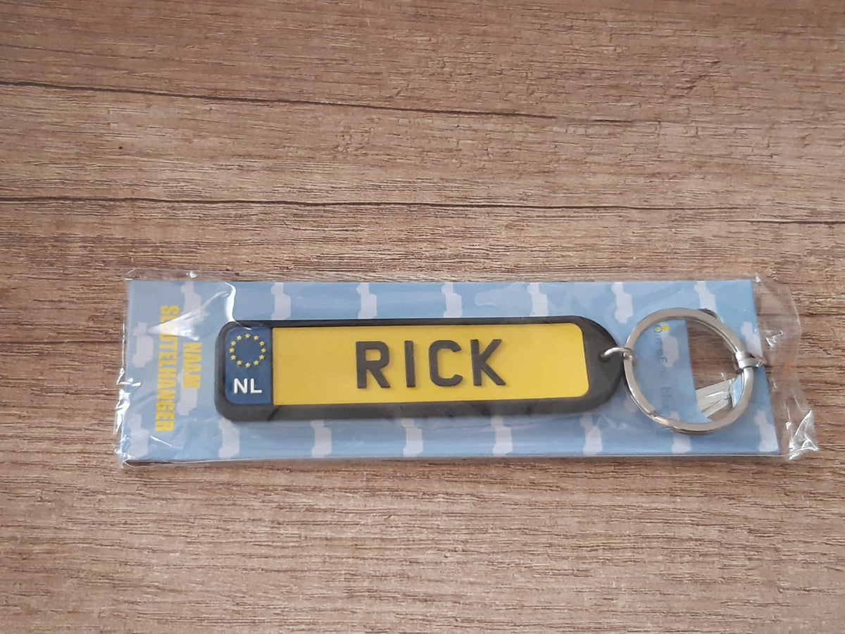 Sleutelhanger kenteken afgeronde hoeken: Rick