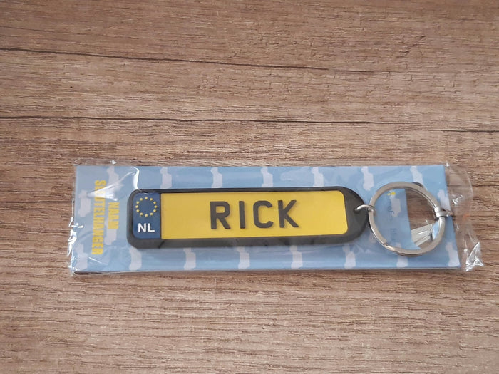 Sleutelhanger kenteken afgeronde hoeken: Rick