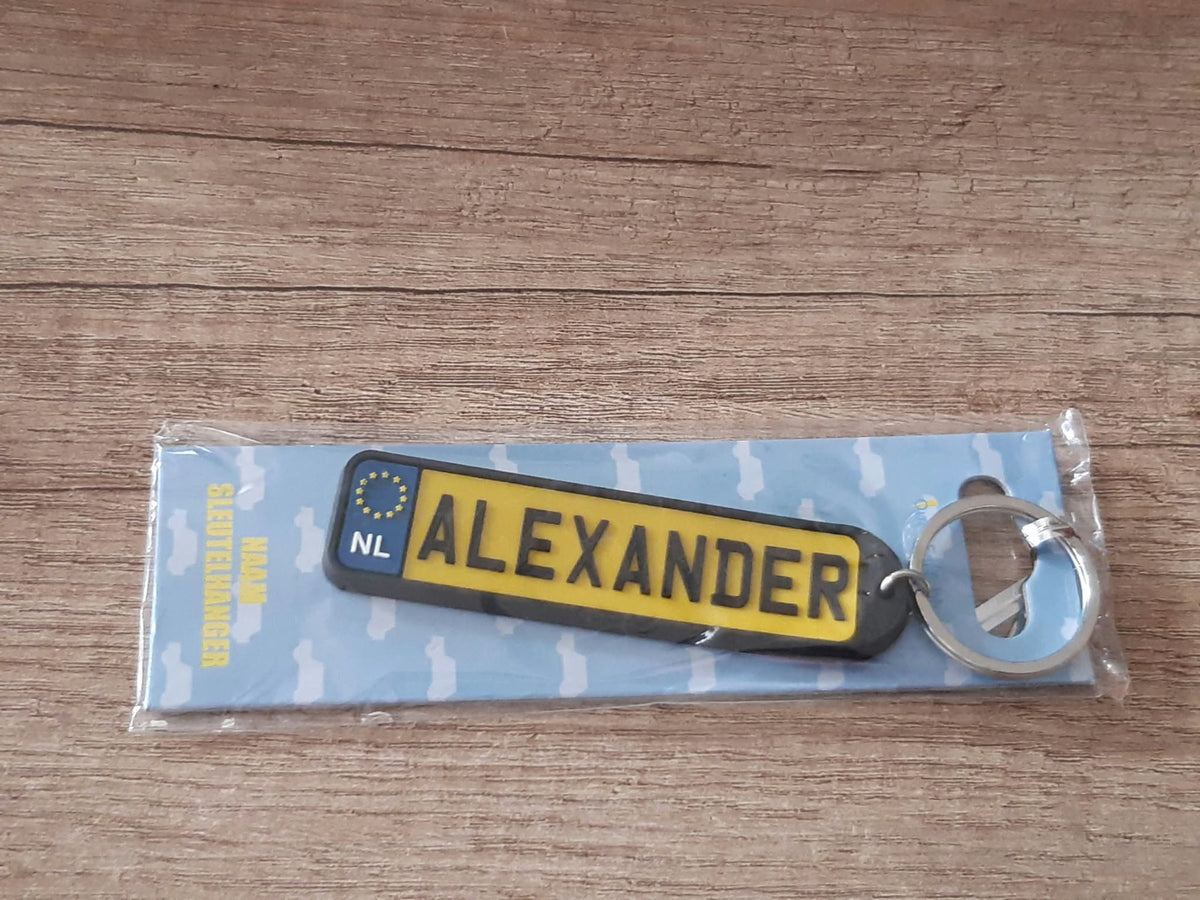 Sleutelhanger kenteken afgeronde hoeken: Alexander