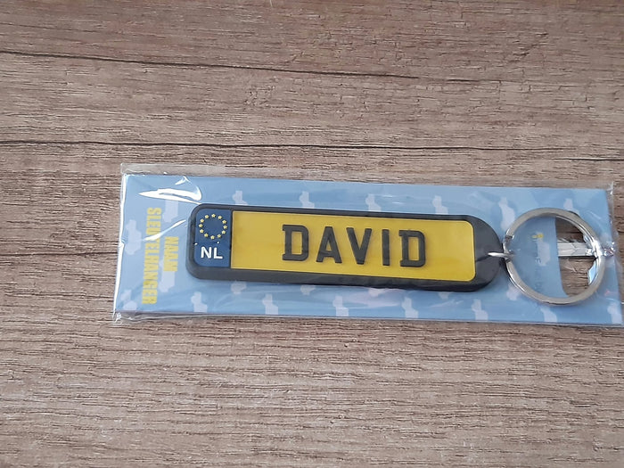 Sleutelhanger kenteken afgeronde hoeken: David