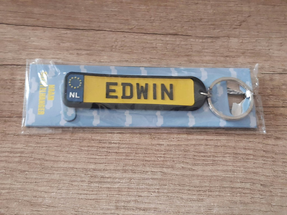 Sleutelhanger kenteken afgeronde hoeken: Edwin