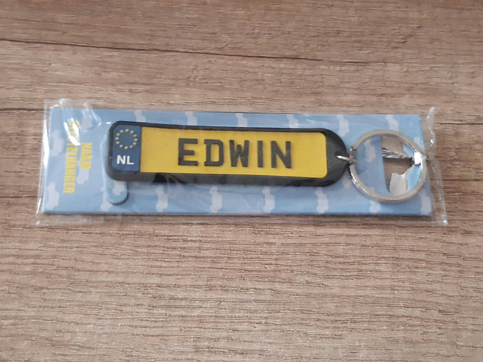 Sleutelhanger kenteken afgeronde hoeken: Edwin