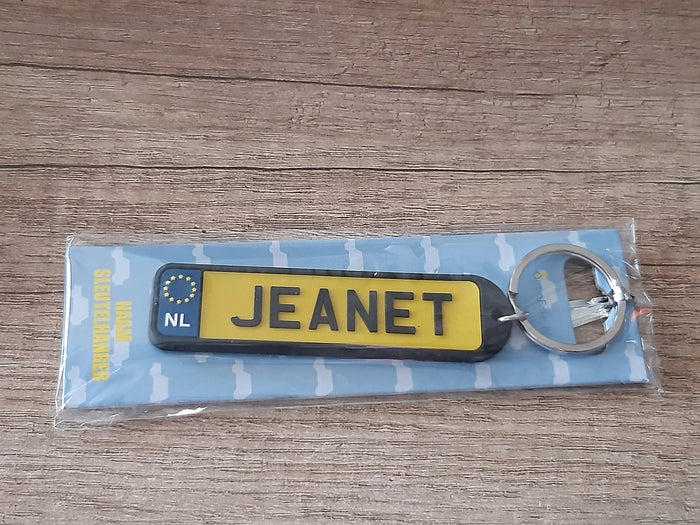 Sleutelhanger kenteken afgeronde hoeken: Jeanet