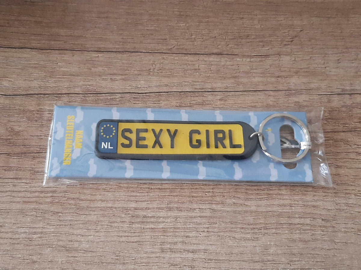 Sleutelhanger kenteken afgeronde hoeken: Sexy girl