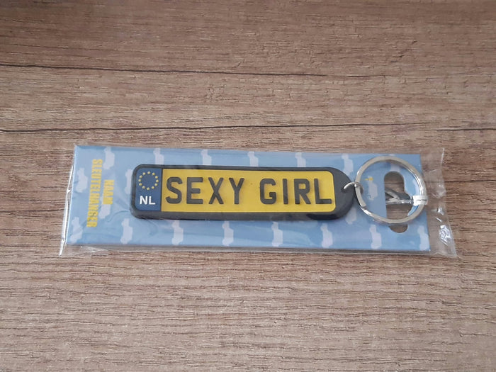 Sleutelhanger kenteken afgeronde hoeken: Sexy girl