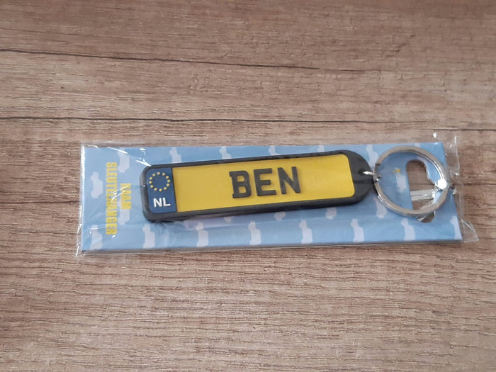 Sleutelhanger kenteken afgeronde hoeken: Ben
