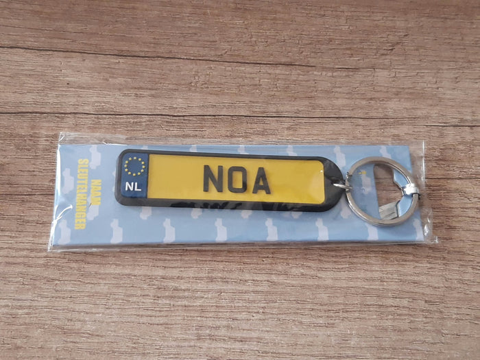 Sleutelhanger kenteken afgeronde hoeken: Noa