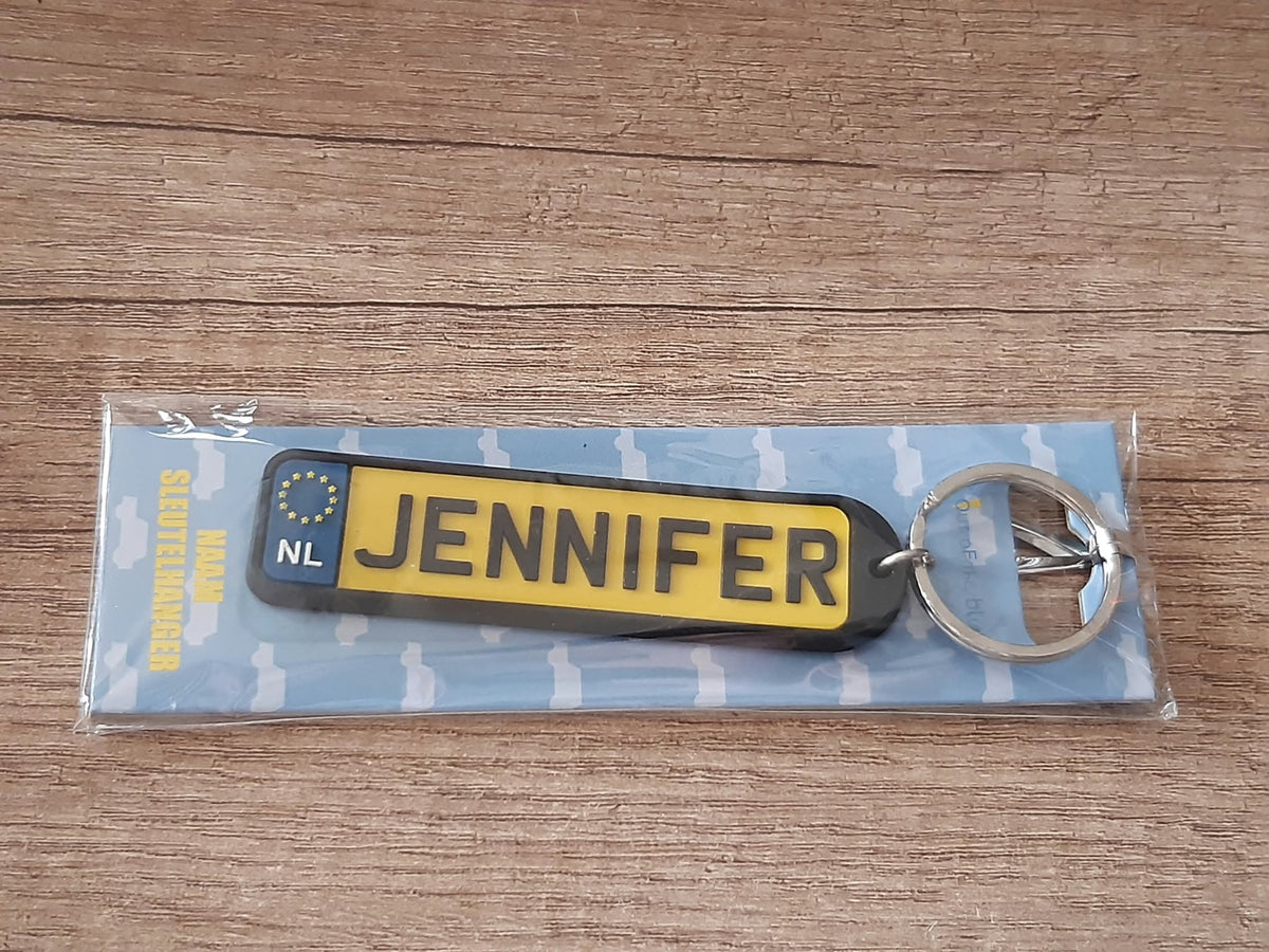 Sleutelhanger kenteken afgeronde hoeken: Jennifer