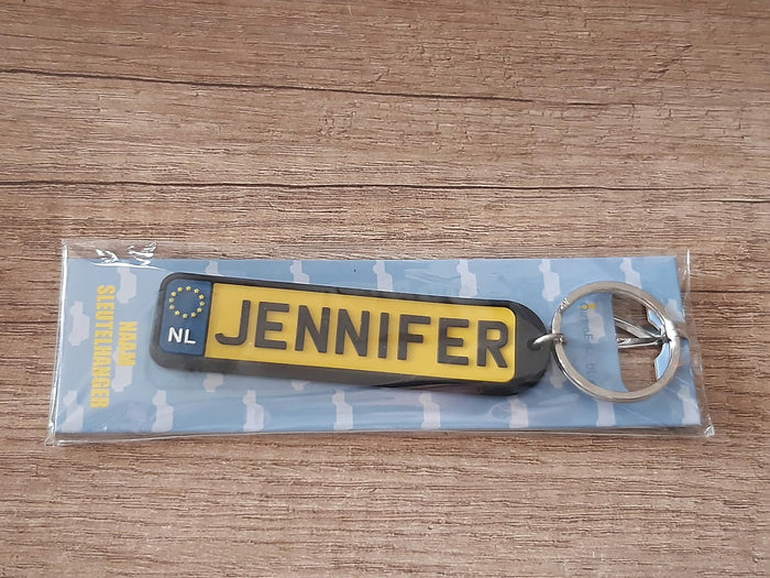 Sleutelhanger kenteken afgeronde hoeken: Jennifer