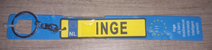 Sleutelhanger kenteken:  Inge