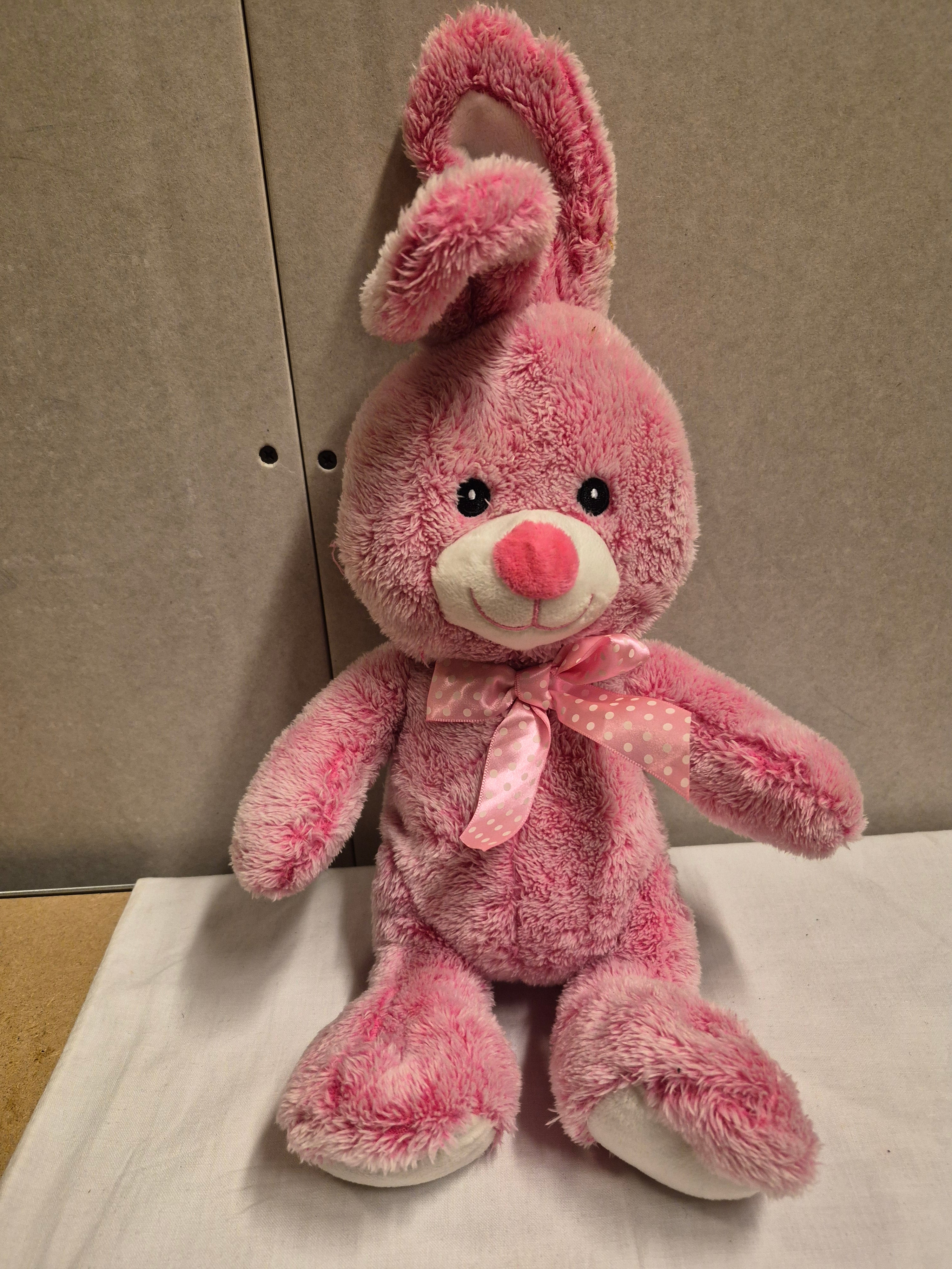 Roze knuffel konijn