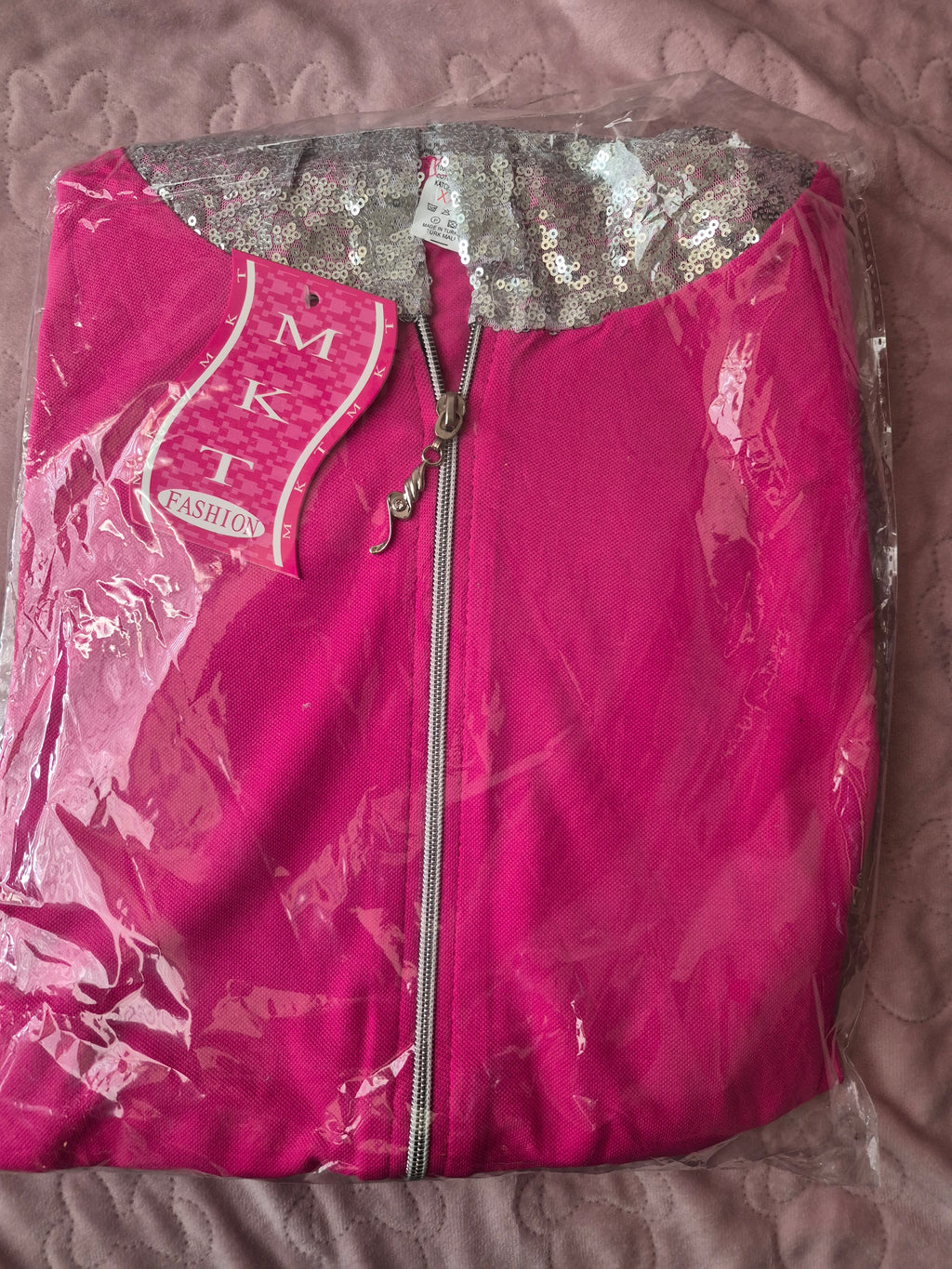 Nieuw 2- delig pak roze/zilver maat xxl