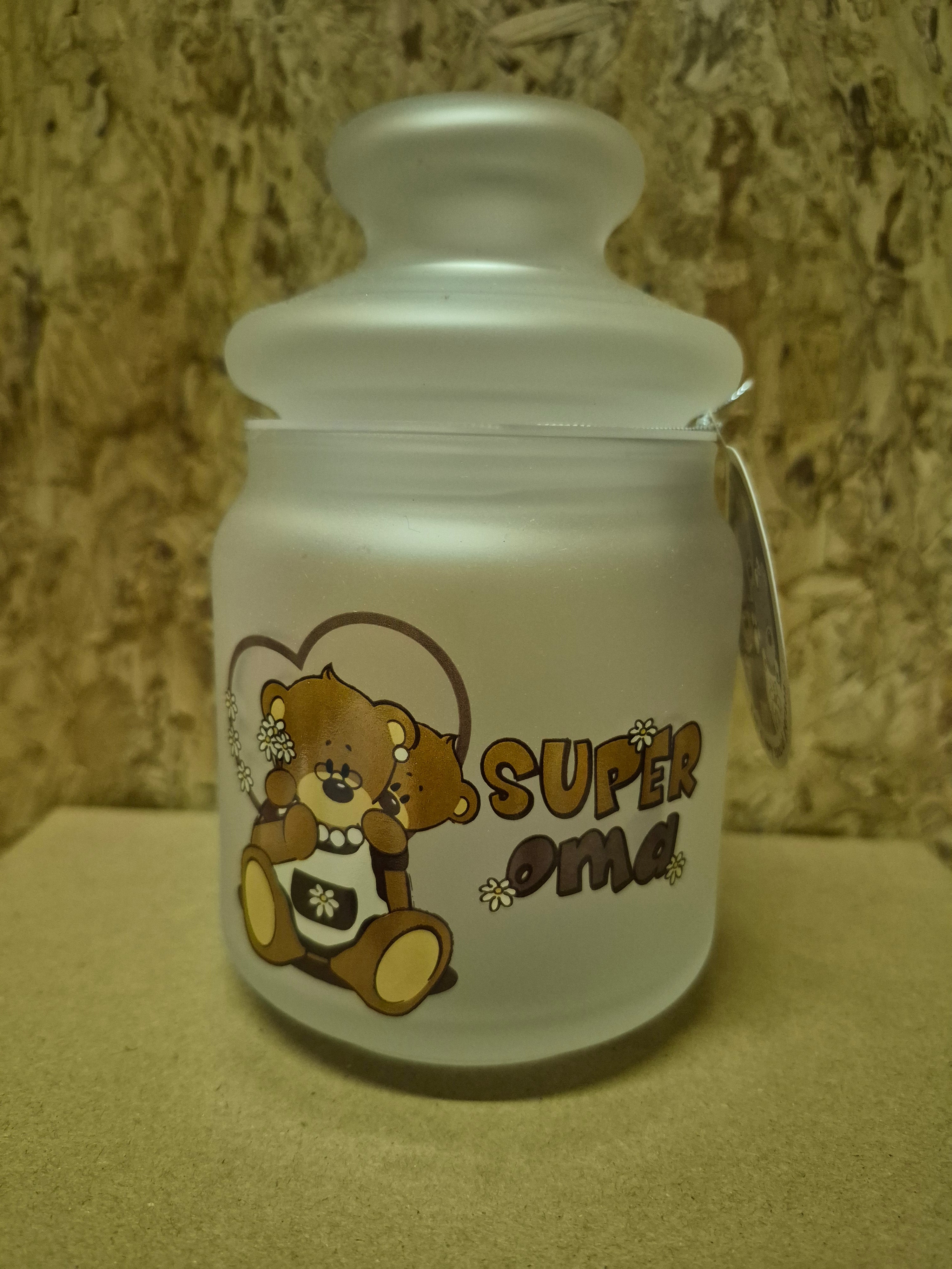 Snoep potje met Super Oma erop