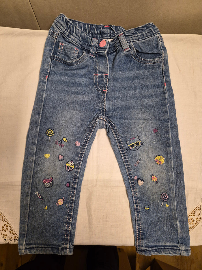 spijkerbroek met opdruk maat 86