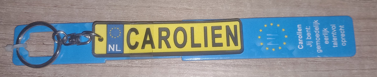 Sleutelhanger kenteken:  Carolien