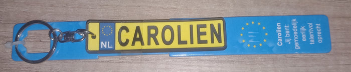 Sleutelhanger kenteken:  Carolien
