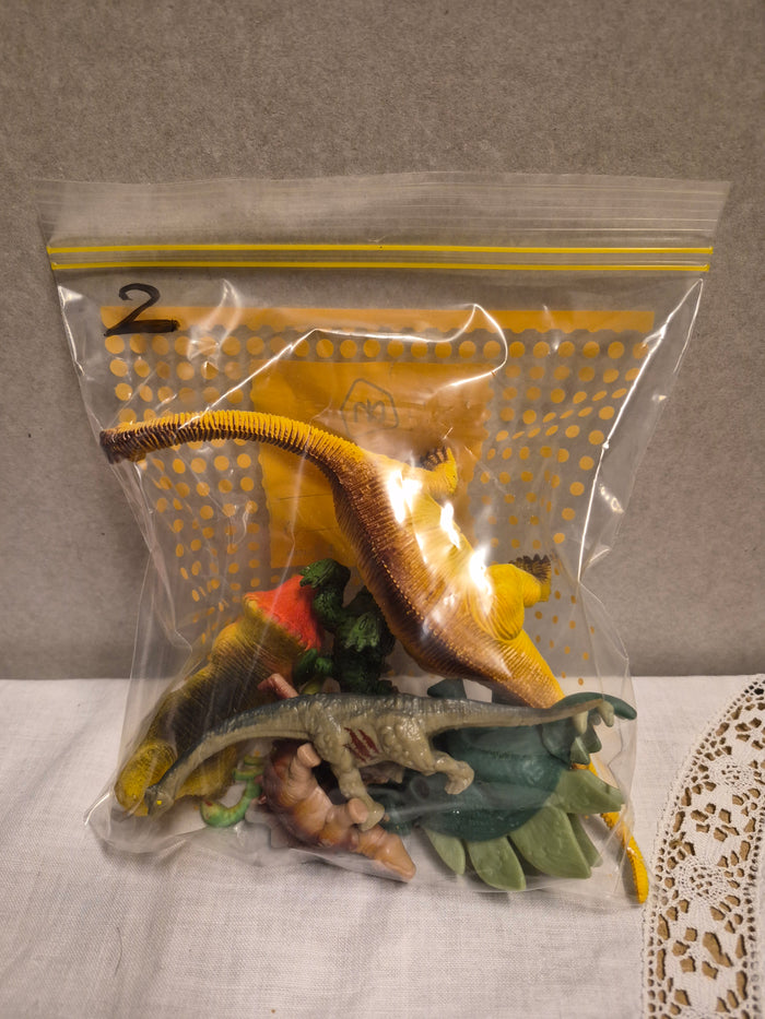 Zak met dinosaurus speelfiguren set 2
