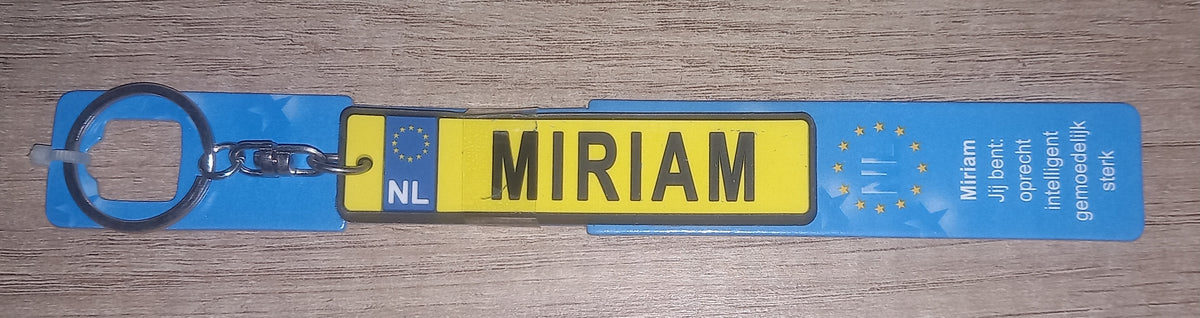 Sleutelhanger kenteken:  Miriam