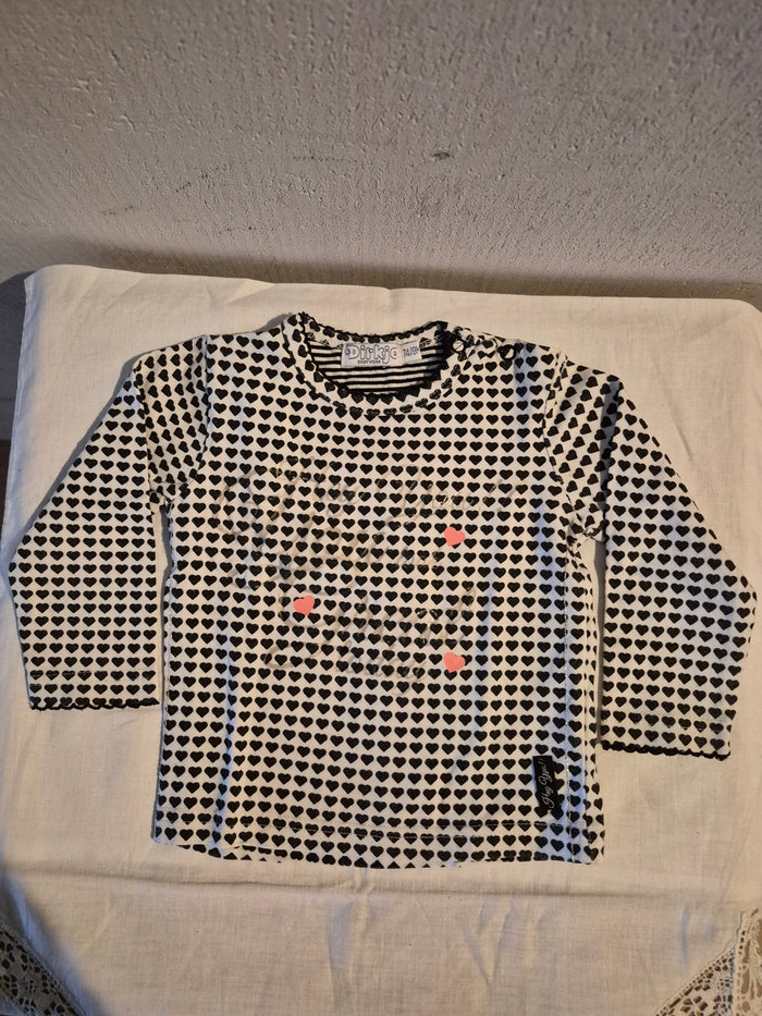 Shirt met hartjes Dirkje maat 74
