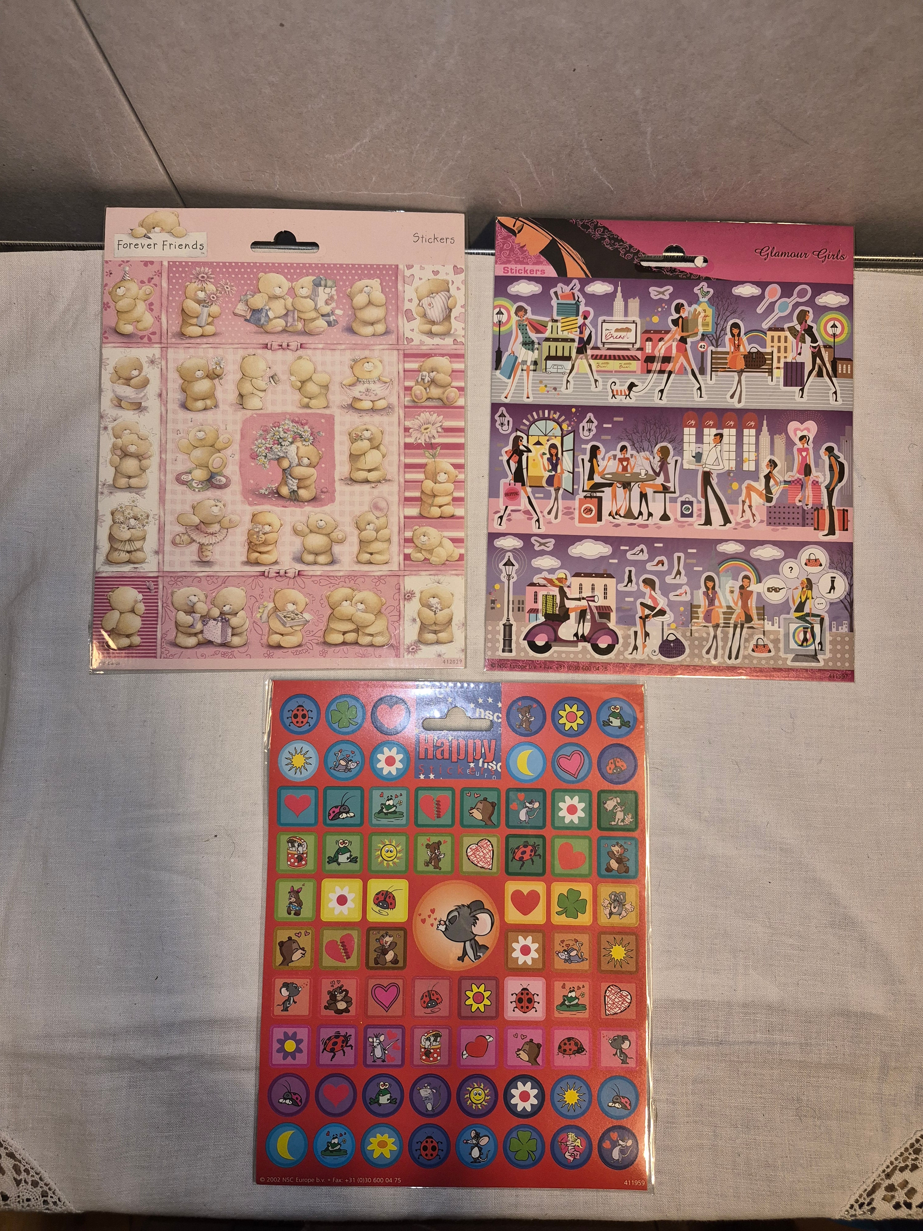 Set van 3 kinderstickervellen mix thema’s