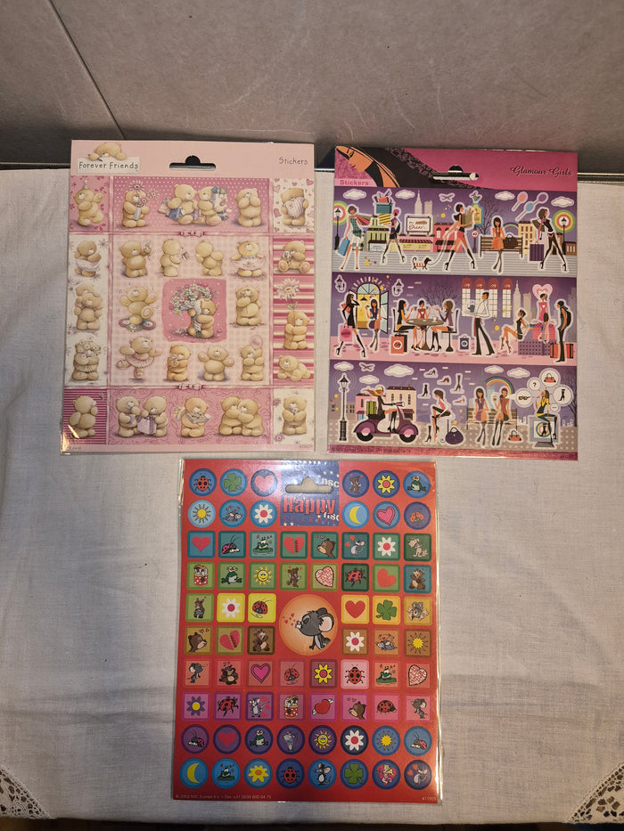 Set van 3 kinderstickervellen mix thema’s