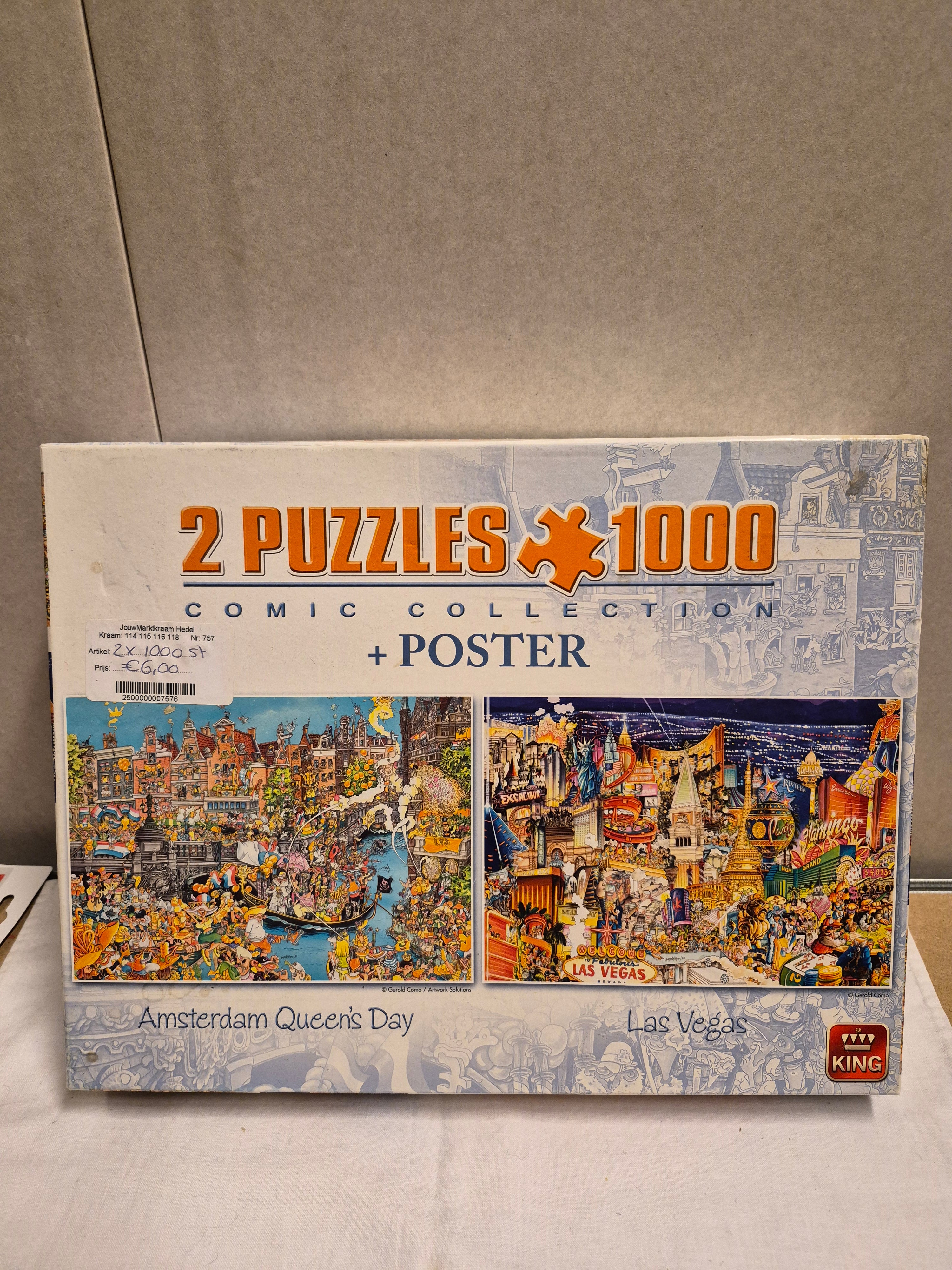 2 puzzels in 1 dus 2x 1000st