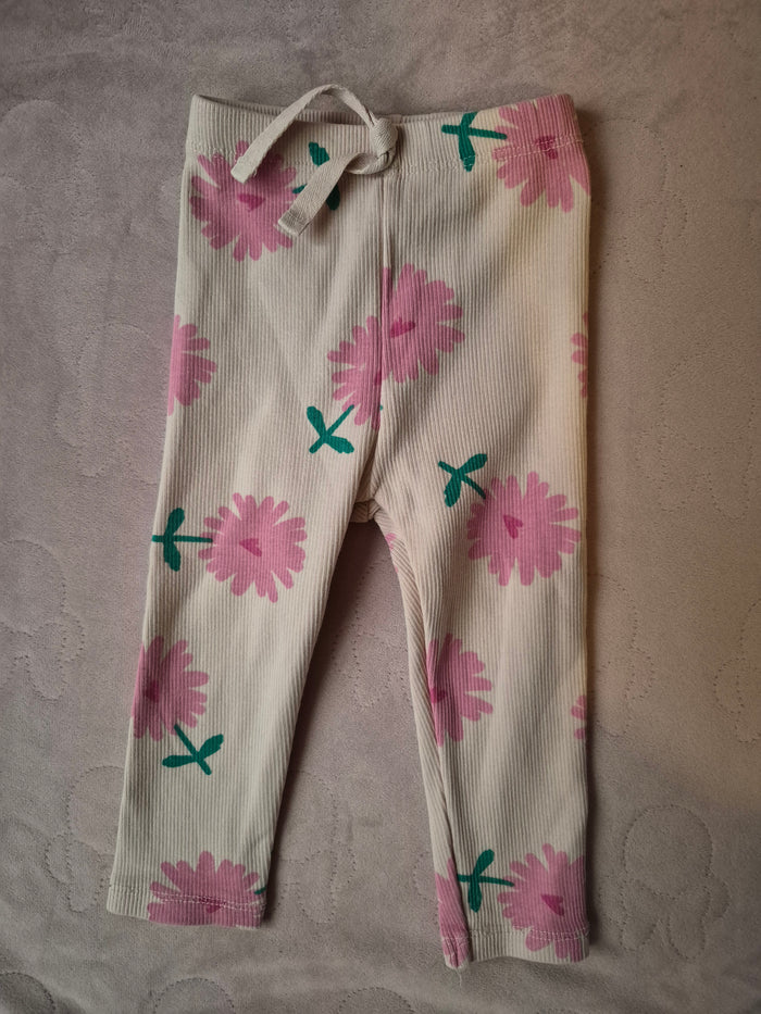 Legging roze en bloemen Zara maat 80
