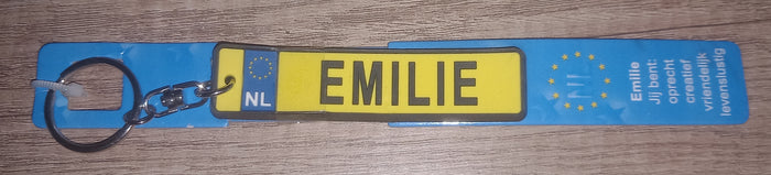 Sleutelhanger kenteken:  Emilie