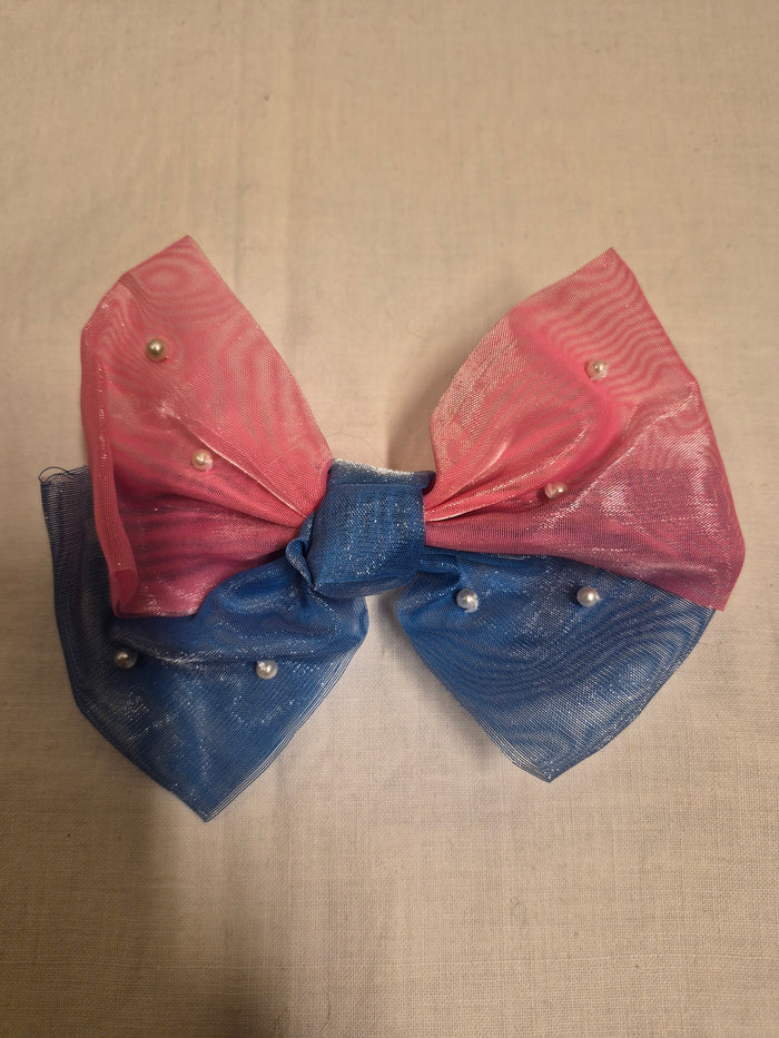 Haarstrik roze/blauw