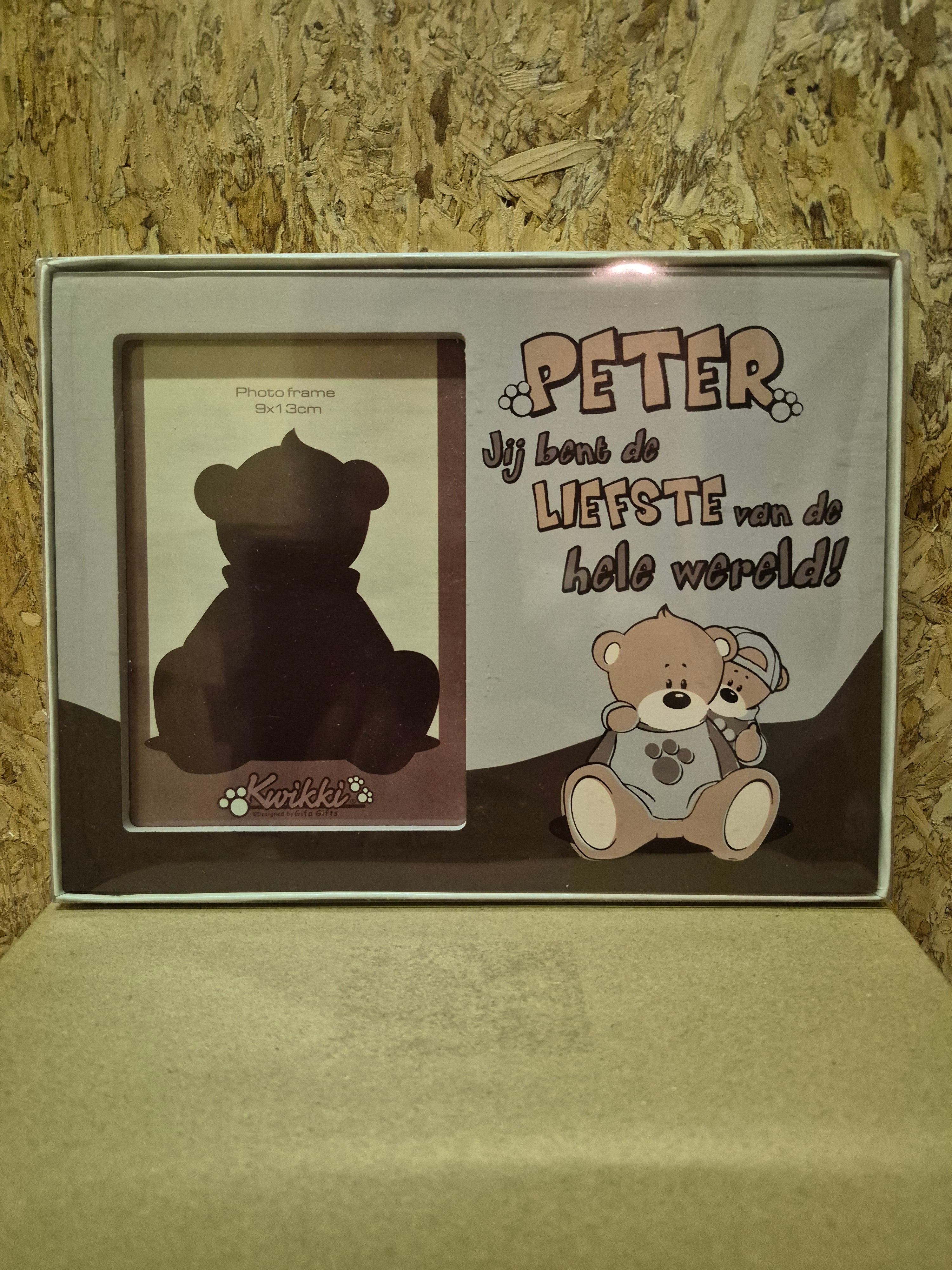 Fotolijstje voor Peter (peetoom) met tekst of voor gewoon een peter