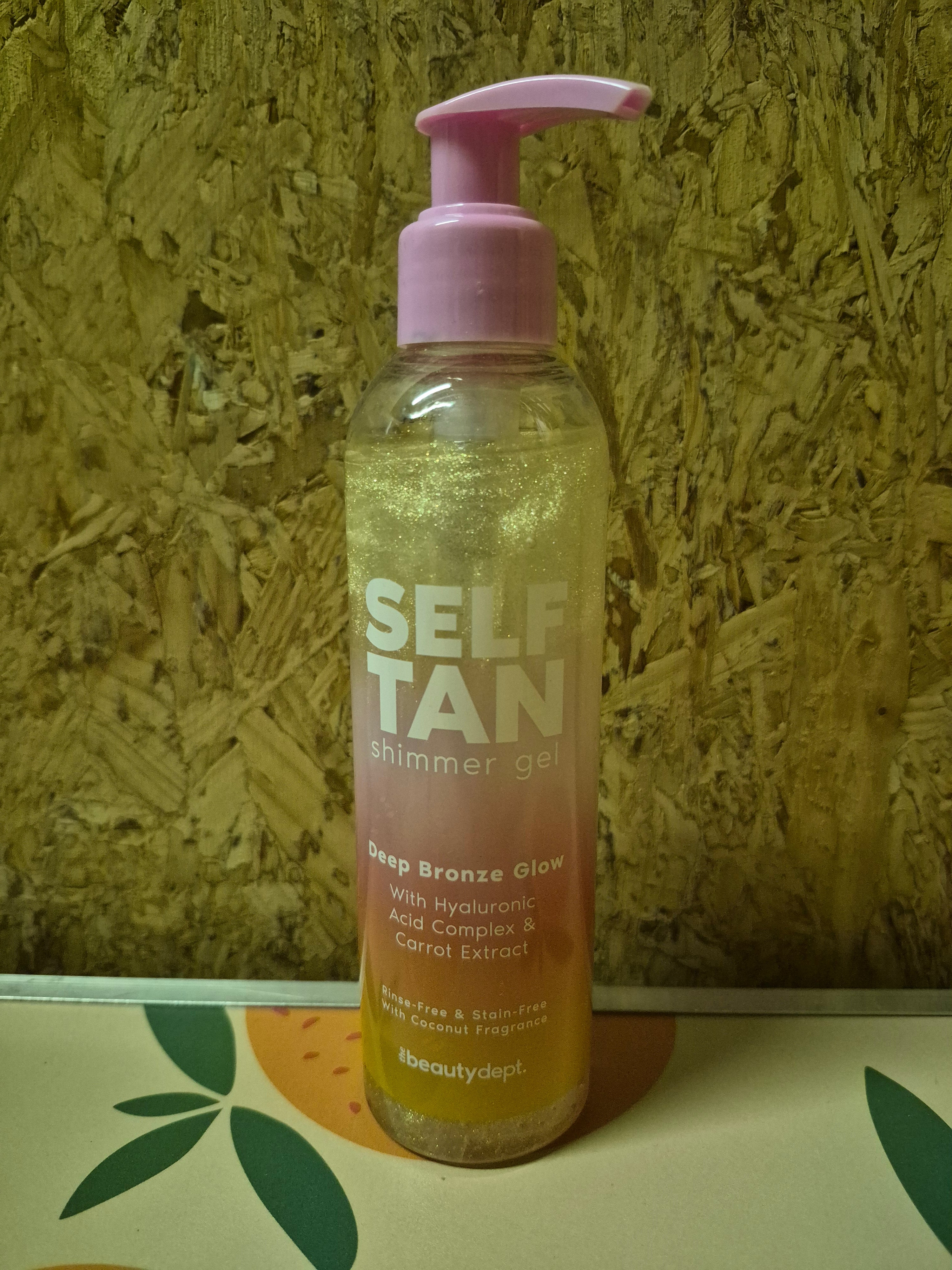 Self tan gel met glitter