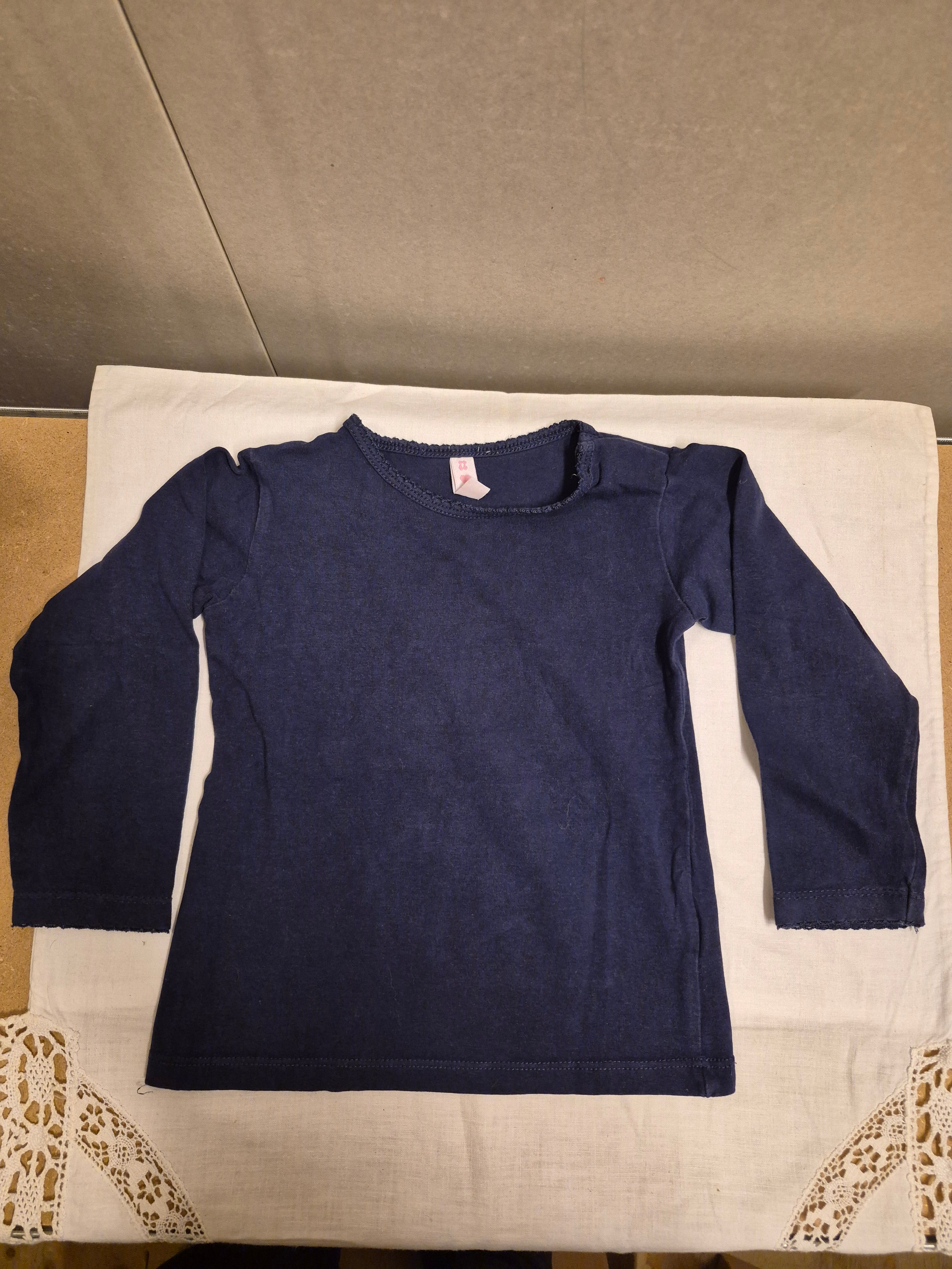 Shirt lange mouw donkerblauw maat 86