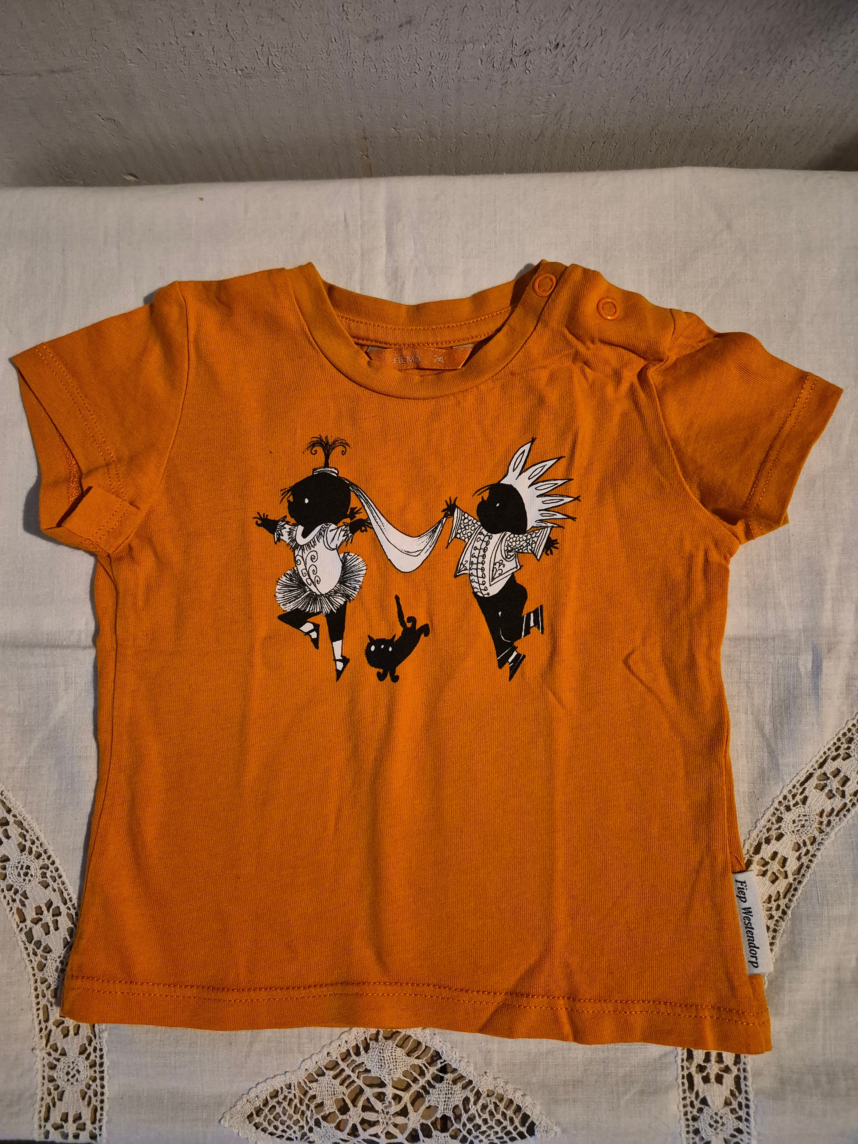 Oranje shirt jip en janneke maat 74