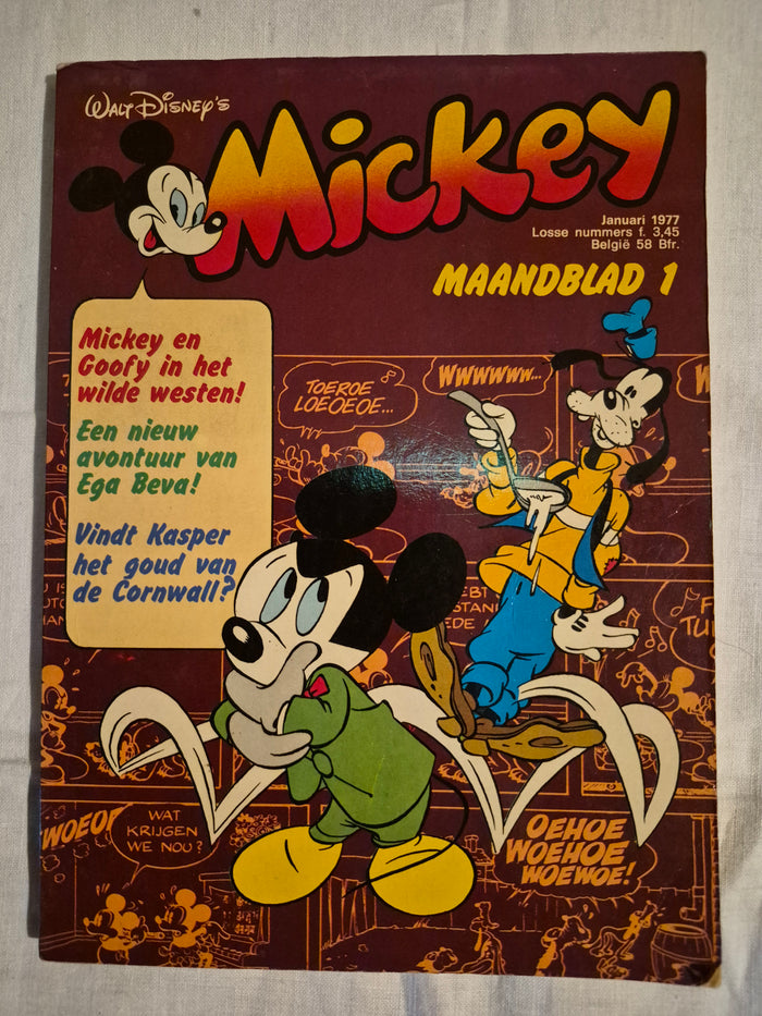 Disney mickey maandblad nr 1 jaartal 1977